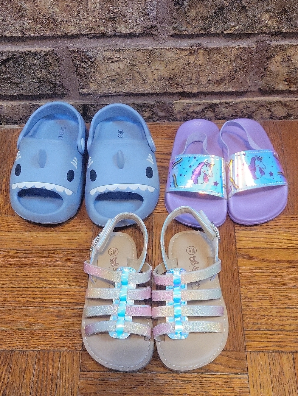 Girl 3 pair lot of Summer Sandals Size 5/6
